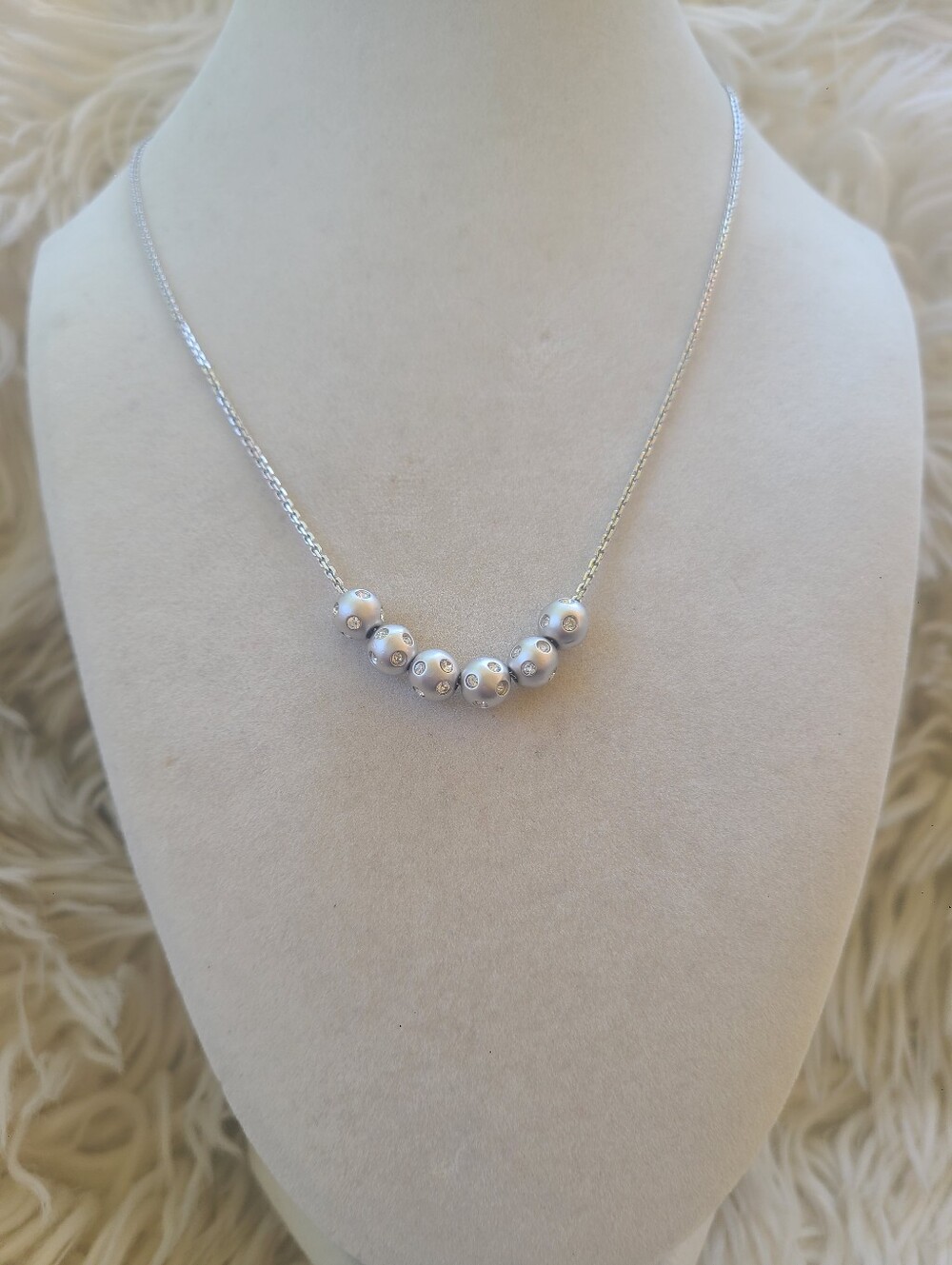 Swarovski Silver Toned Necklace with Crystal Accents- Great Condition